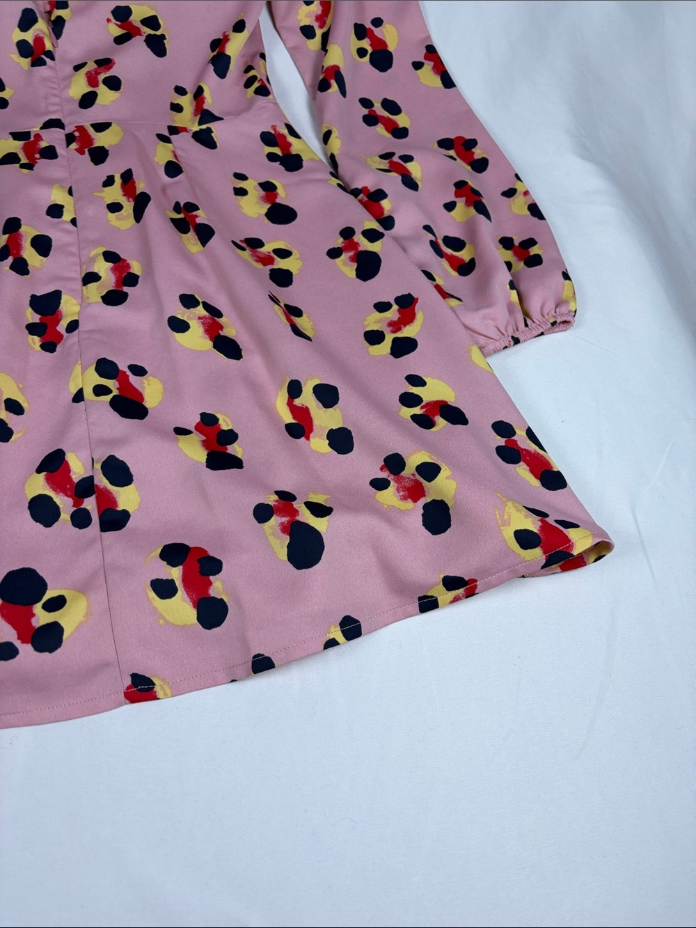 BCBGeneration Pink Floral-Spot Twist-Front Dress - Picture 6 of 10